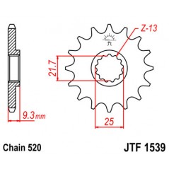 Pinion, attack, transmission front