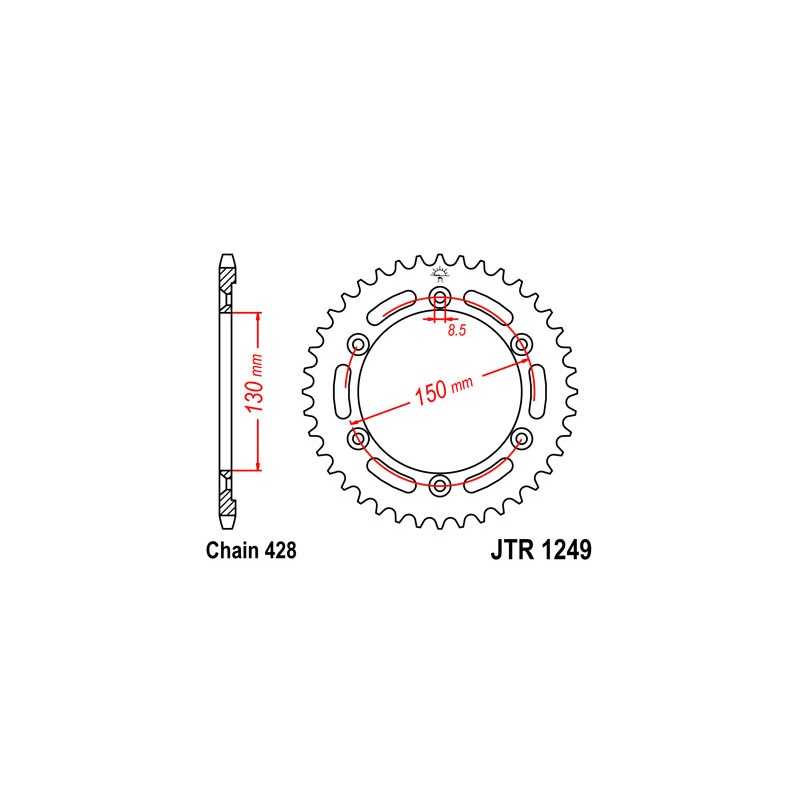 JT SPROCKETS Corona plato transmision trasero R1249