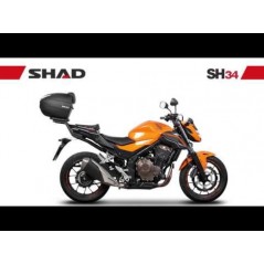 SHAD Maleta para moto SH34 Carbon Look de alta calidad y capacidad 34 litros D0B34106