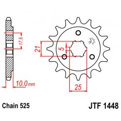 JT SPROCKETS Piñon ataque transmision delantero F1448