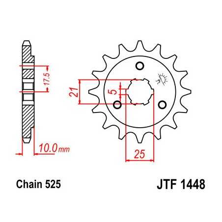 JT SPROCKETS Piñon ataque transmision delantero F1448