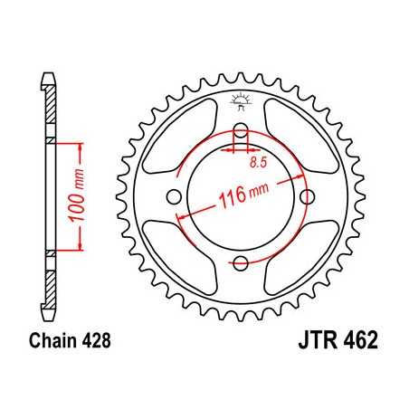JT SPROCKETS Corona plato transmision trasero R462