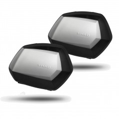 SHAD Juego de maletas laterales SH35 ALUMINIUM para moto, capacidad un casco Jet D0B35100