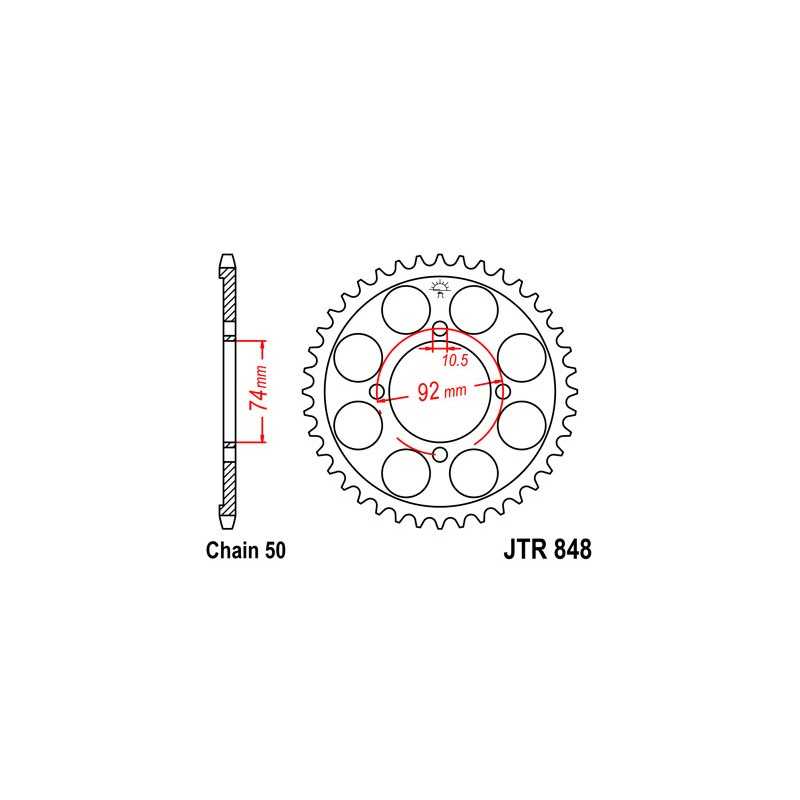 JT SPROCKETS Corona plato transmision trasero R848