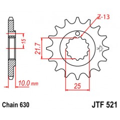 Pinion, attack, transmission front