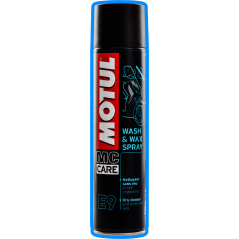 MOTUL Limpiador y cera en spray E9 Wash Wax 0.4L de para el cuidado completo tu moto 103174/74