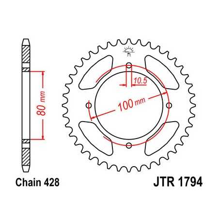 JT SPROCKETS Corona plato transmision trasero R1794