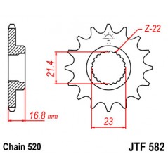JT SPROCKETS Piñon ataque transmision delantero F582