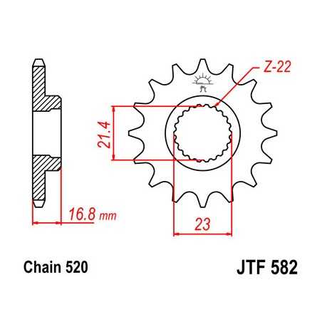 JT SPROCKETS Piñon ataque transmision delantero F582