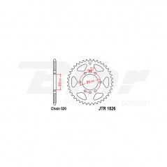 JT SPROCKETS Corona plato transmision trasero R1826