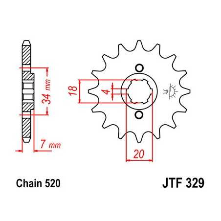 JT SPROCKETS Piñon ataque transmision delantero F329