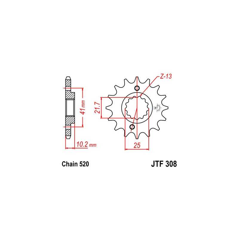 Pinion, attack, transmission front