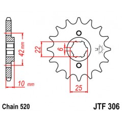 Pinion, attack, transmission front