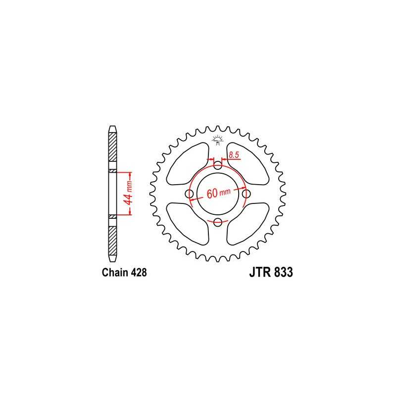 JT SPROCKETS Corona plato transmision trasero R833