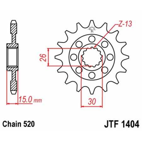 JT SPROCKETS Piñon ataque transmision delantero F1404