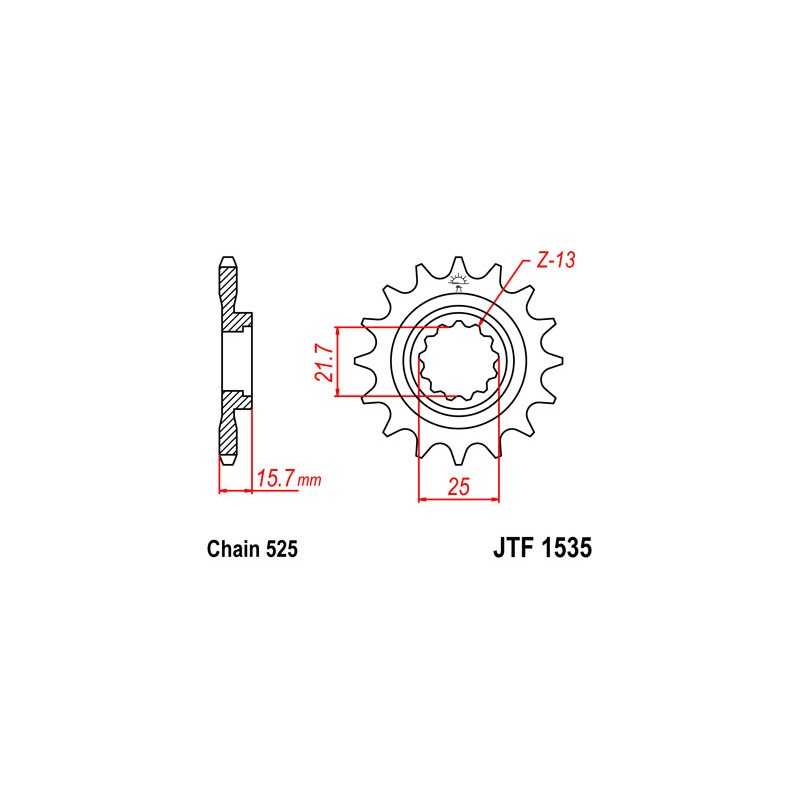 Pinion, attack, transmission front