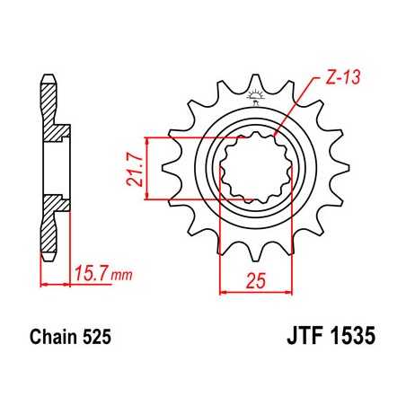 Pinion, attack, transmission front