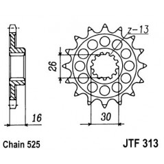 Pinion, attack, transmission front