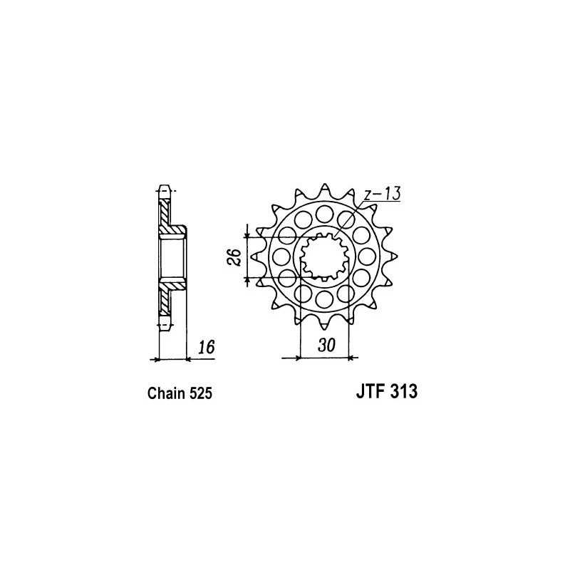 Pinion, attack, transmission front