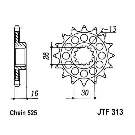Pinion, attack, transmission front