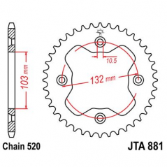 JT SPROCKETS RING, TRANSMISSION, REAR A881