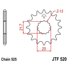JT SPROCKETS PINION, ATTACK, TRANSMISSION FRONT F520