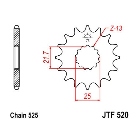 JT SPROCKETS Piñón de ataque transmisión delantero acero alta calidad F520