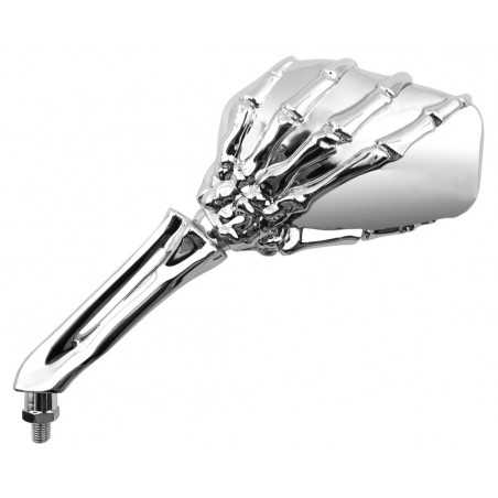 V PARTS Espejo retrovisor izquierdo universal M10 cromado de metal para montaje en manillar E569I