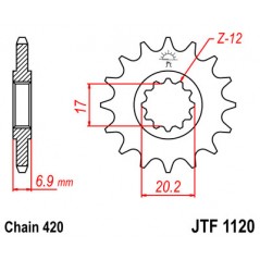 JT SPROCKETS Piñon ataque transmision delantero F1120