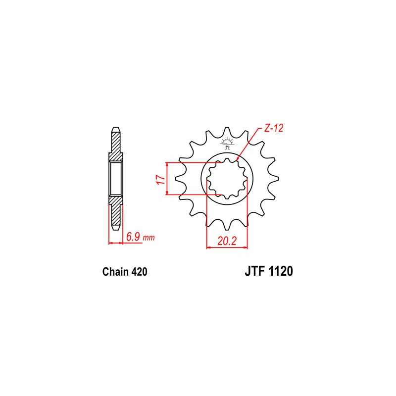 JT SPROCKETS Piñon ataque transmision delantero F1120
