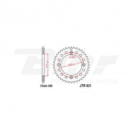 JT SPROCKETS Corona plato transmision trasero R831