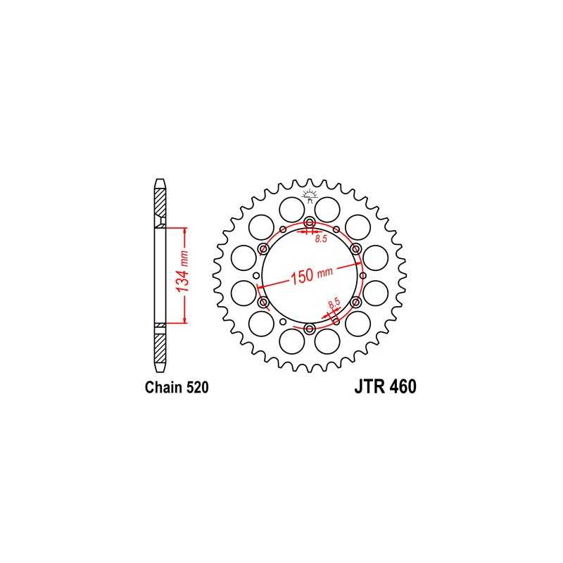 JT SPROCKETS Corona plato transmision trasero R460