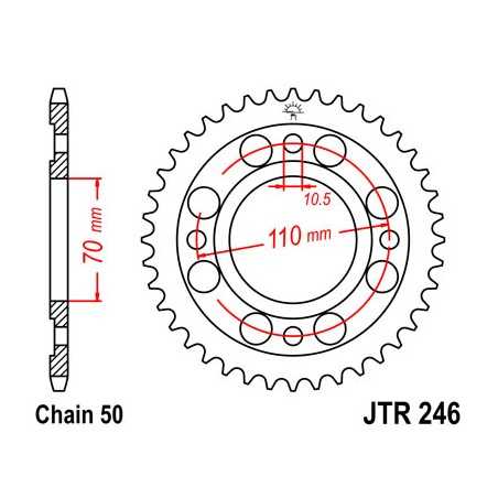 JT SPROCKETS Corona plato transmision trasero R246