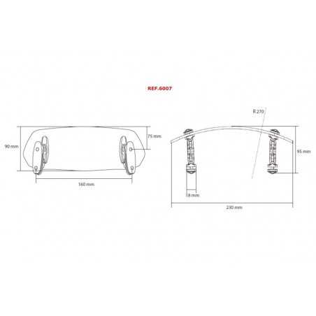 PUIG Visera deflector aire multiregulable para cupulas de moto - Marca 6007