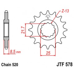 Pinion, attack, transmission front