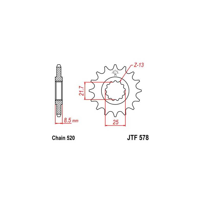 Pinion, attack, transmission front