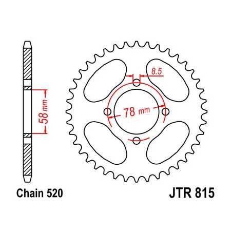 JT SPROCKETS Corona plato transmision trasero R815
