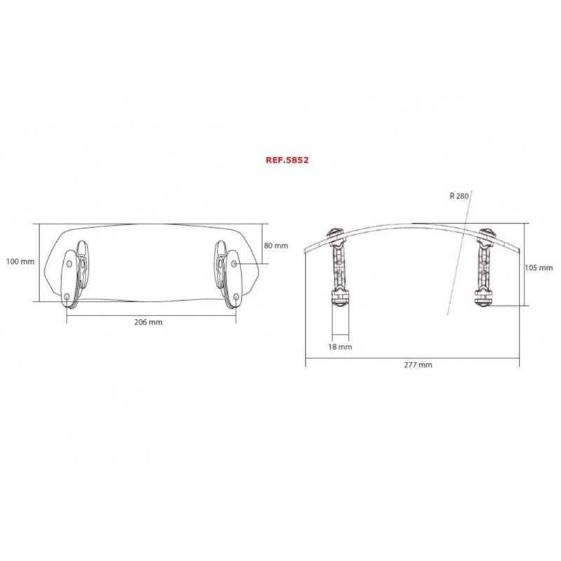 PUIG Visera deflector aire multiregulable para cupulas de motocicleta 5852