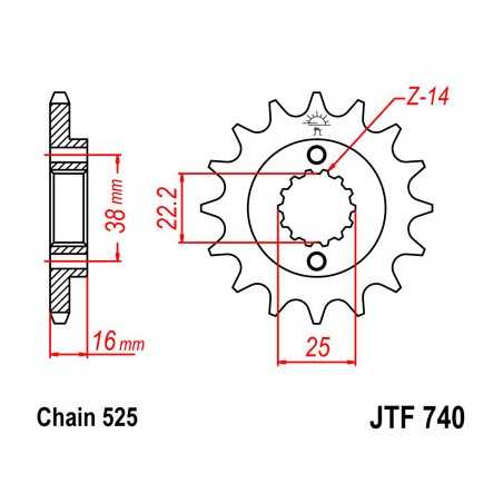 Pinion, attack, transmission front