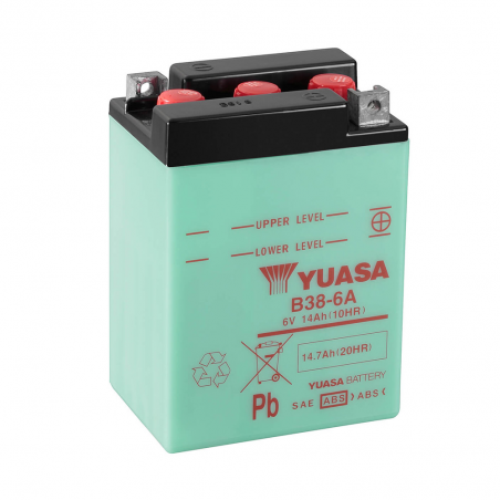 YUASA BATERIA B38-6A Dry charged (sin electrolito) 61359