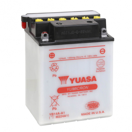 YUASA BATTERY YB14A-A1 Dry charged (sin electrolito) 61382