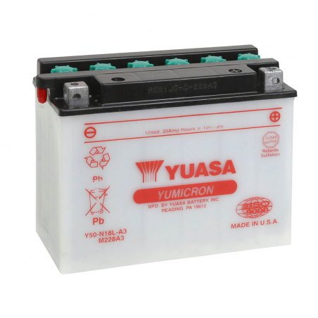 YUASA BATERIA Y50-N18L-A3 Dry charged (sin electrolito) 61394