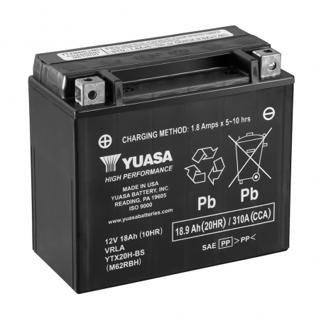 YUASA BATTERY YTX20H-BS Combipack (con electrolito) 61408