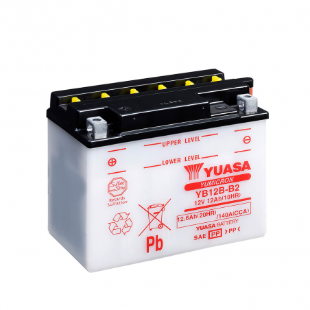 YUASA BATERIA YB12B-B2 Dry charged (sin electrolito) 61420