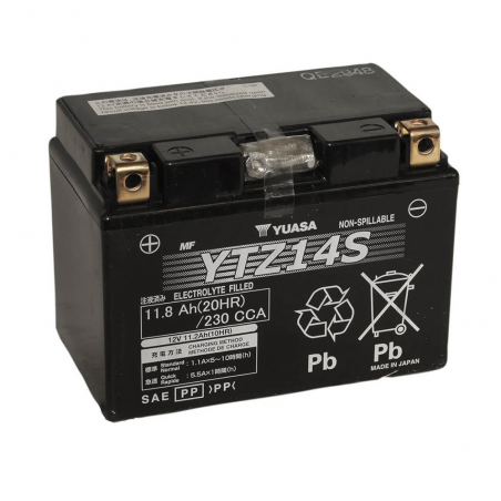 YUASA BATTERY YTZ14S Wet Charged (cargada y activada) 61332