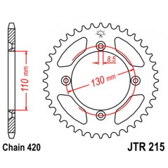 JT SPROCKETS Corona plato transmision trasero R2155