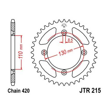 JT SPROCKETS Corona plato transmision trasero R2155