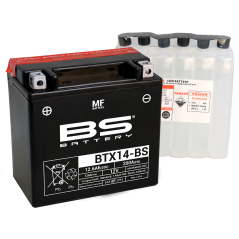 BS BATTERY Batería BTX14-BS sin mantenimiento de 12V para tu vehículo - Marca 14450