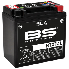 BS BATTERY SLA BTX14L (FA) for motorcycles with large engines and electronic devices 35836