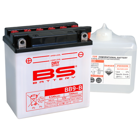 BS BATTERY BATERIA YB9-B (fresh pack) 16646